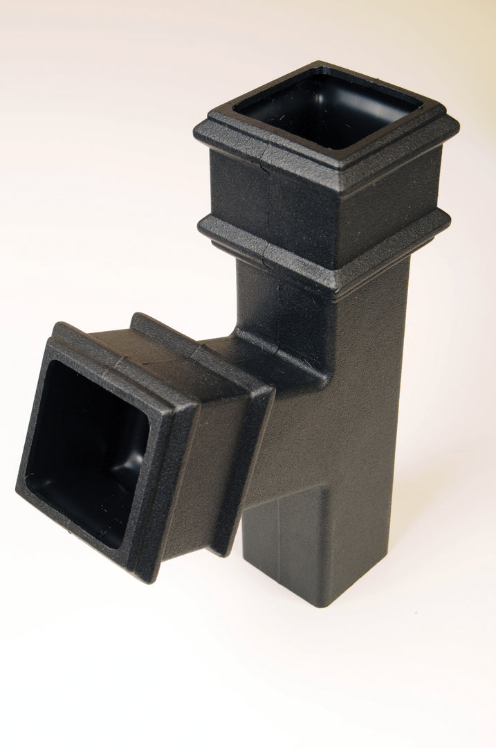Square Downpipe Branch (65mm Cast Effect)